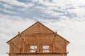 Construction of the frame house against Royalty Free Stock Photo