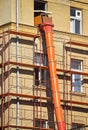 Construction frame next to a building Royalty Free Stock Photo