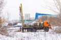 before construction, geological studies of the structure and depth of soil freezing by drilling Royalty Free Stock Photo