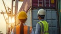 Construction group of workers. Safety hard hat to prevent accident while working Royalty Free Stock Photo