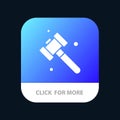 Construction, Hammer, Tool Mobile App Button. Android and IOS Glyph Version Royalty Free Stock Photo