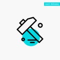 Construction, Hammer, Tool turquoise highlight circle point Vector icon Royalty Free Stock Photo