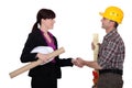 Construction hand-shake Royalty Free Stock Photo