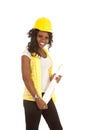 Construction hard hat plans Royalty Free Stock Photo