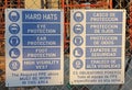 Construction Hard Hat Sign in English and Spanish Royalty Free Stock Photo