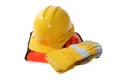 Construction Hat and Gloves Royalty Free Stock Photo