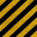 Diagonal Construction Hazard Warning Stripes Black and Yellow