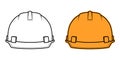 Construction helmet icon front view on white background