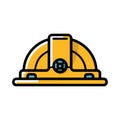 Construction helmet icon. Construction hard hat icon. Cartoon icon of hardhat Royalty Free Stock Photo