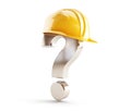 Construction helmet question mark