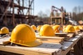 construction helmet, yellow safety construction, Protective headgear Royalty Free Stock Photo