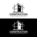 Construction, home repair, and Building Concept Logo Design, Home building Construction vector logo template Royalty Free Stock Photo