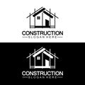 Construction, home repair, and Building Concept Logo Design, Home building Construction vector logo template Royalty Free Stock Photo