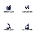 Construction, home repair, and Building Concept Logo Design, Home building Construction vector logo template Royalty Free Stock Photo