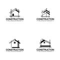 Construction, home repair, and Building Concept Logo Design, Home building Construction vector logo template Royalty Free Stock Photo