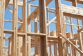 Construction of house, framework. Royalty Free Stock Photo