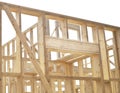 Construction of house, framework. Royalty Free Stock Photo