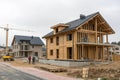 Wooden structure houses under construction in Spain Royalty Free Stock Photo