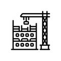 Black line icon for Construction, architecture and crane Royalty Free Stock Photo
