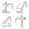 Construction icons. Cranes. Thin Line vector Royalty Free Stock Photo