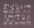 Construction icons. Cranes. Thin Line vector Royalty Free Stock Photo