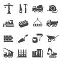 Construction icons set, industrial business and professional tools