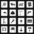 Construction icons set , simple style Royalty Free Stock Photo