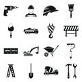 Construction icons set, simple style Royalty Free Stock Photo