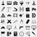 Construction icons set, simple style Royalty Free Stock Photo