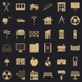 Construction icons set, simple style Royalty Free Stock Photo