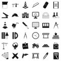 Construction icons set, simple style Royalty Free Stock Photo