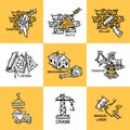 Construction icons set Royalty Free Stock Photo