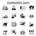 Construction icons set vector illustration graphic design Royalty Free Stock Photo