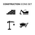 Construction icons set. Vector illustration Royalty Free Stock Photo