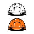 Construction, industrial helmet in cartoon style