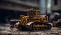 Construction industry activity heavy machinery digging dirt with hydraulic scoop generated by AI