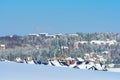 Construction industry apartment and housing development at Zlatibor in winter season under snow