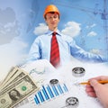 Construction industry collage Royalty Free Stock Photo