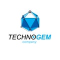 Construction industry logo. 3D design, abstract vector faceted s