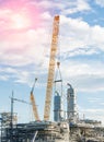 Construction Industry oil rig refinery working site Royalty Free Stock Photo