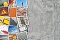 Construction industry themed photo collage Royalty Free Stock Photo