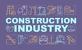 Construction industry word concepts banner. Repair and renovation of housing. Building yard. Presentation, website Royalty Free Stock Photo