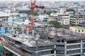 Construction industry worker and building Royalty Free Stock Photo