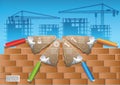 Construction infographics. Vector illustration decorative design Royalty Free Stock Photo