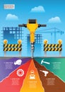 Construction infographics. Vector illustration decorative design Royalty Free Stock Photo