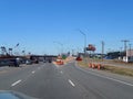 Construction on the interstate system in Oklahoma City, Oklahoma.