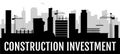 Construction investment black silhouette banner vector template Royalty Free Stock Photo