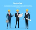 Construction Investor banner Vector Illustration