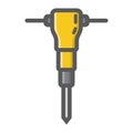 Construction jackhammer filled outline icon