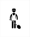 Construction labor flat icon,hard work icon,vector best flat icon.